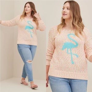 Torrid Pullover Sweater - Marled Cotton Flamingo Pink Size 0